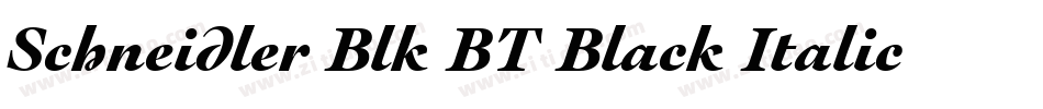 Schneidler Blk BT Black Italic字体转换